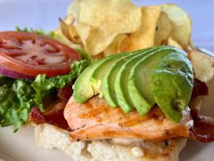 crow's nest salmon blt burger