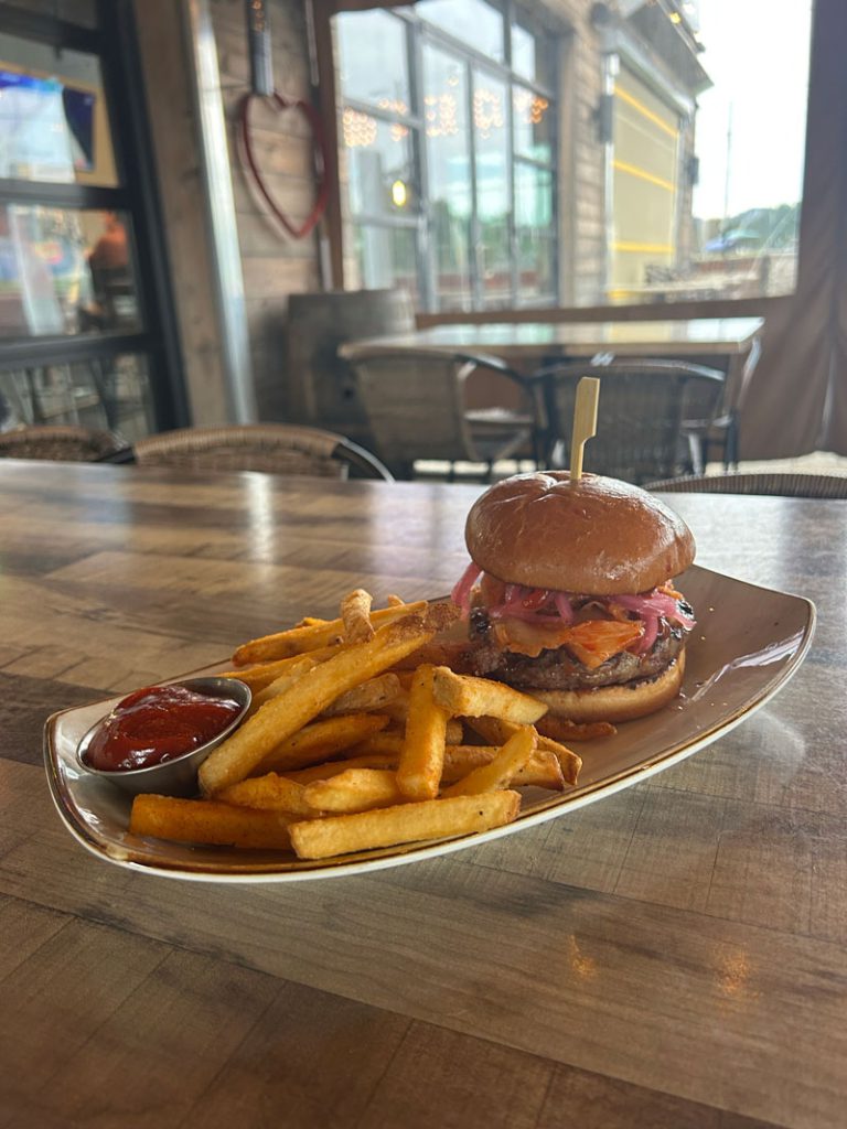 gochi burger, laughing monk