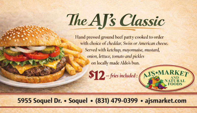 aj's market, santa cruz burger week specials