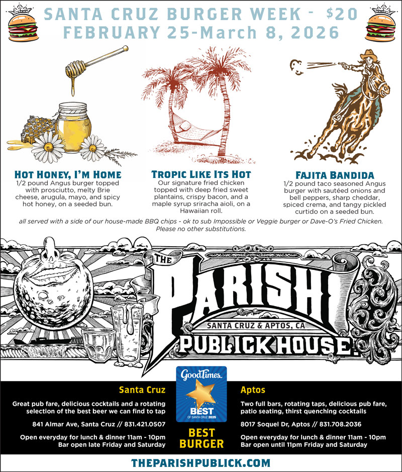 parish publick house, santa cruz burger week specials